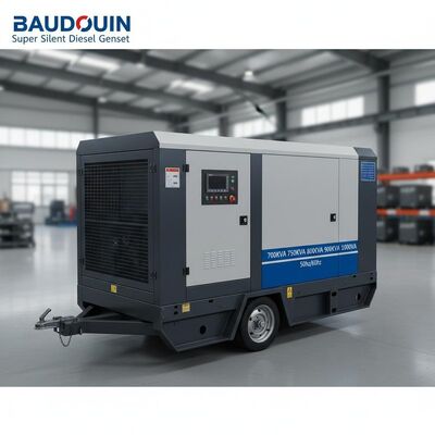Baudouin Super Silent Diesel Genset เครื่องผลิตดีเซลแบบพกพา 700KVA 750KVA 800KVA 900KVA 1000KVA กลุ่มดิจิตอล 50hz/60hz