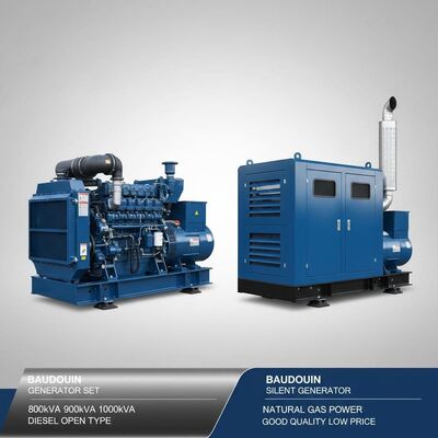 Baudouin 800kva 900kva 1000kva Generator Silent Open Type diesel Generator Set Good Quality Low Price Natural Gas Power Generator